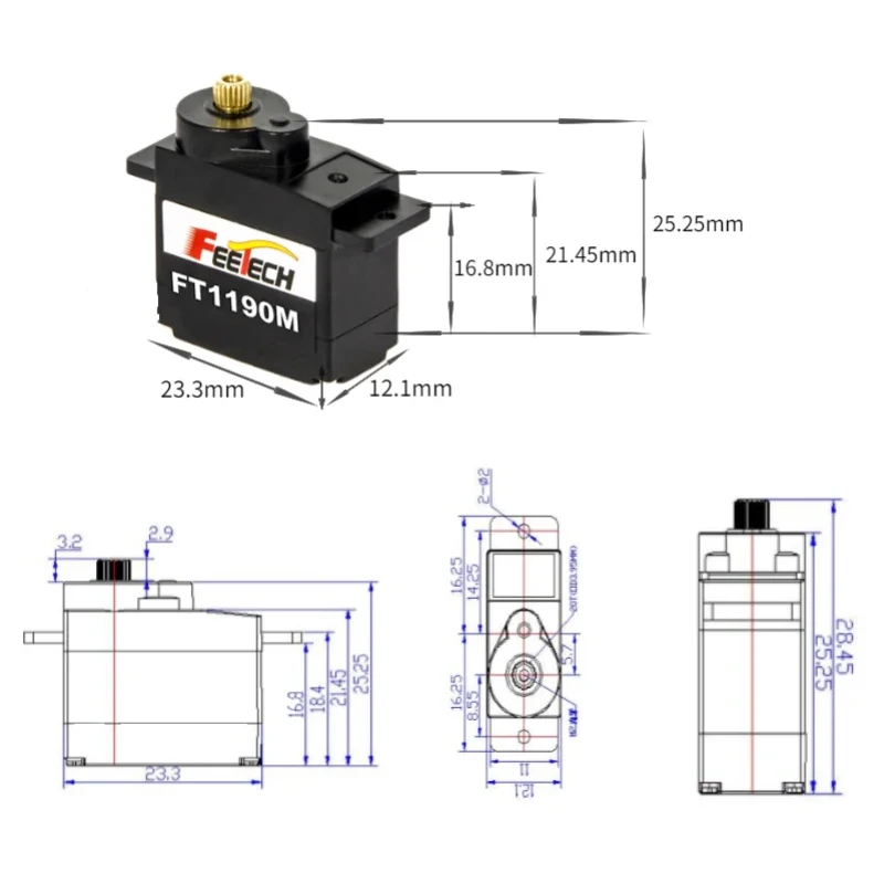 FEETECH FT1190M 4.8-6v 3.5kg S - Micro Servo avaliação e preço