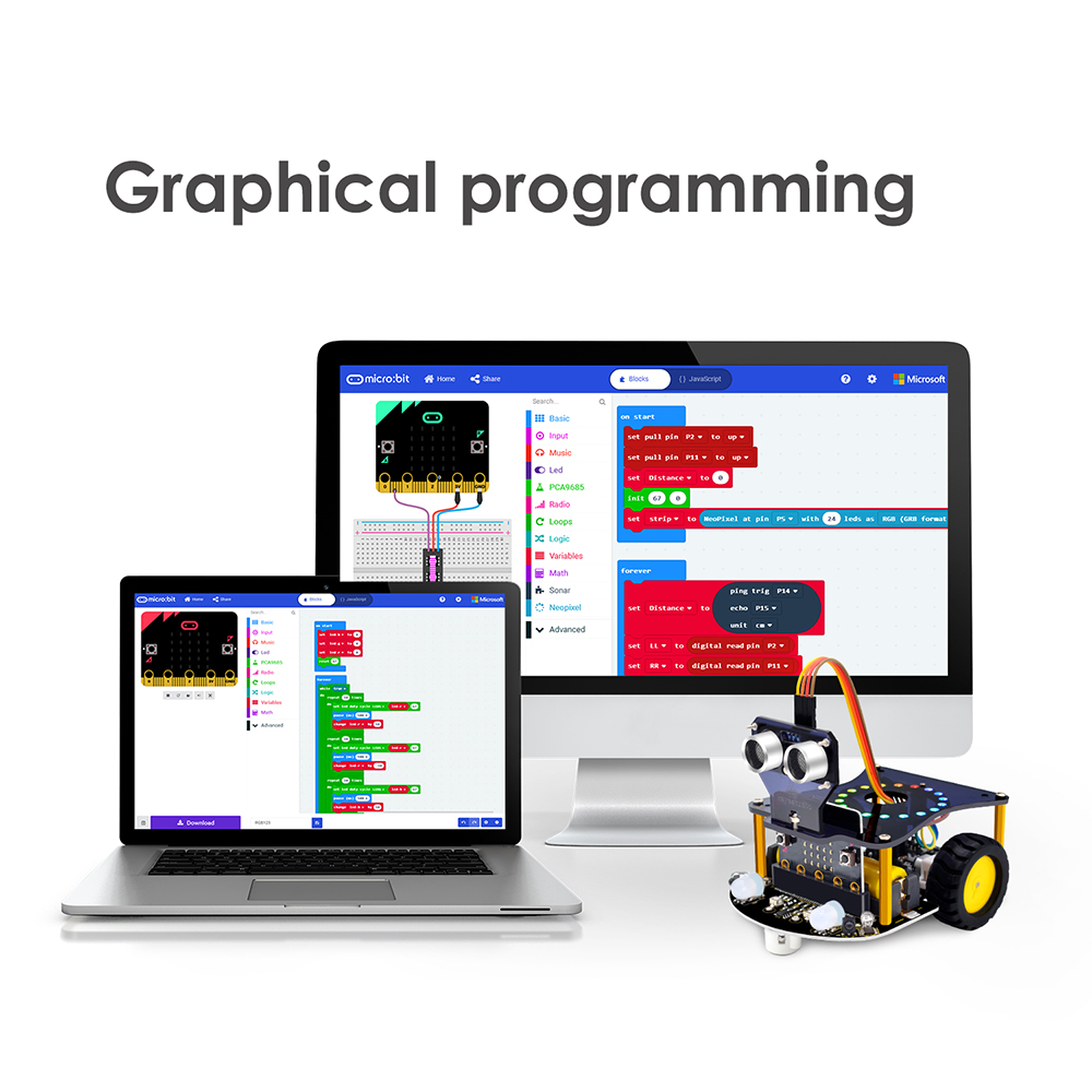 Kidsbits 2wd microbit v2 robô  - Microbit Robot avaliação e preço