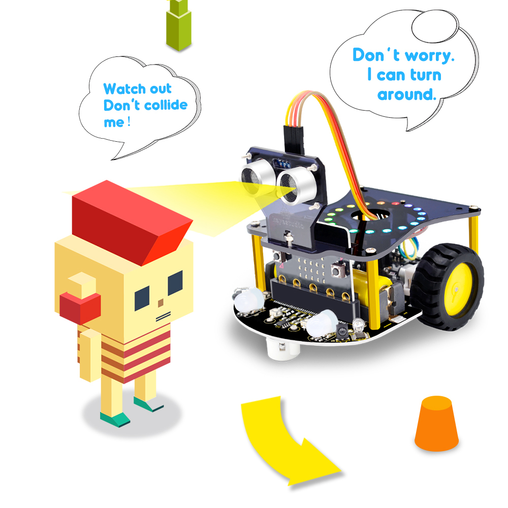 Kidsbits 2wd microbit v2 robô  - Microbit Robot avaliação e preço